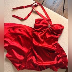 Vintage Y2K Red Halter Dress